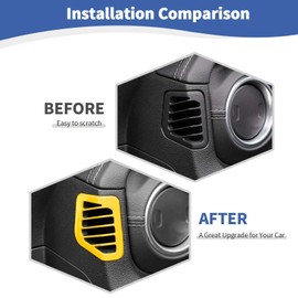 Jeliker for Jeep JL Dash Side Air AC Vent Trim Cover for Jeep Wrangler JL JLU Gladiator JT 2018-2023 Yellow Interior Accessories 2pcs