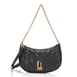 KARL LAGERFELD Women's Lafayette Demi Shoulder Bag Cross Body, Black/Gold, One Size