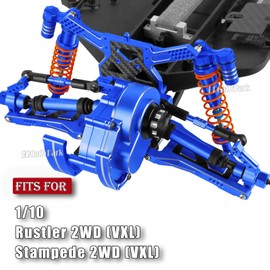 BRCatWPark RC Upgrades Part for 1/10 Rustler Stampede (VXL) 2WD,A-Arm,Shock,Drive Shaft,Caster Block,Steering Blocks,Stub Axle Carriers,Steering Bellcranks,Links,Shock Tower,Front Bulkhead,Navy Blue