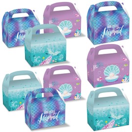Pack of 12 Mermaid Gift Boxes Candy Paper Box Mermaid Party Boxes for Children Party Favours Birthday Wedding Accessories