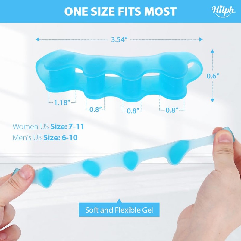 Hilph Toe Separator Gel for All Toes, Soft Toe Separator