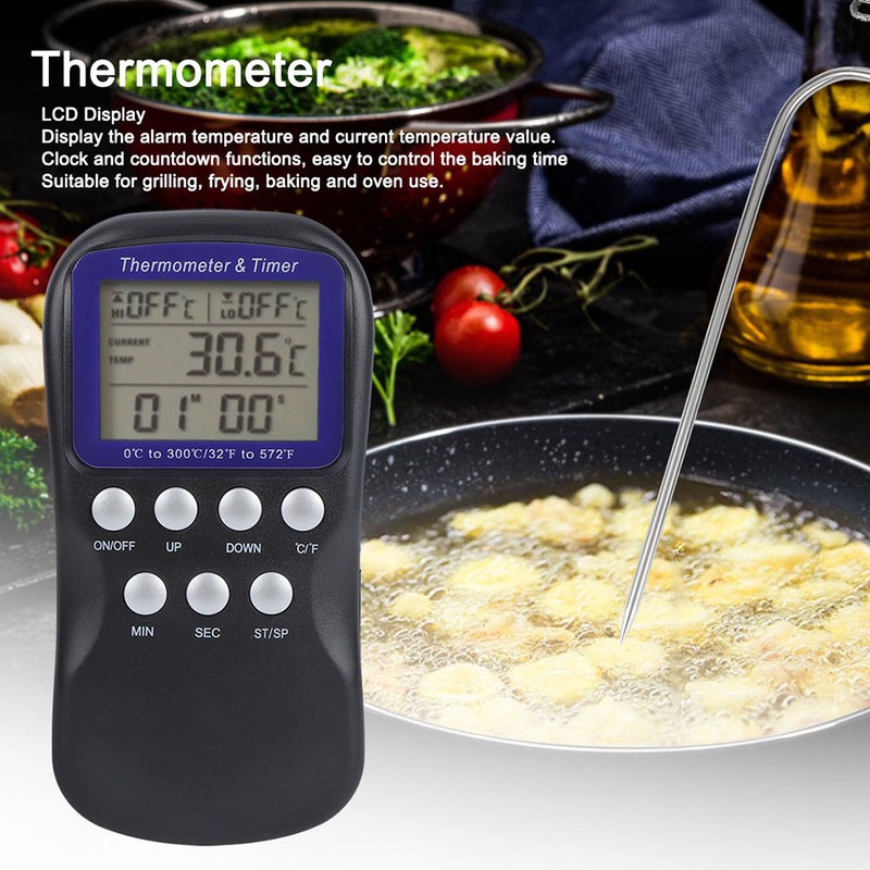 Digital Electric Food Thermometer for Oven Barbecue Grill Cooking Kitchen
