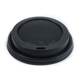 [150 PACK] Disposable Black Dome Lids for Disposable Paper Hot Cups for 10oz - 20oz - Universal Size Fits most 10-20oz Cups - Great for Coffee Shops, Restaurants, Office, Travel, Togo by EcoQuality