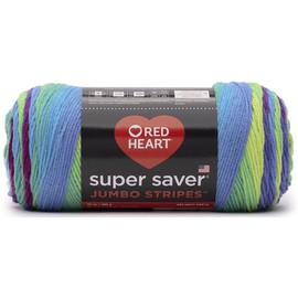 Red Heart Super Saver Jumbo Parrot Stripe Yarn - 1 Pack of 10oz/283g - Acrylic - 4 Medium (Worsted) - 482 Yards - Knitting/Crochet