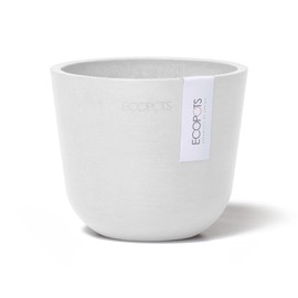 Ecopots Oslo Mini Indoor/Outdoor Modern Recycled Plastic Planter Flower Pot, Pure White, 4.5"