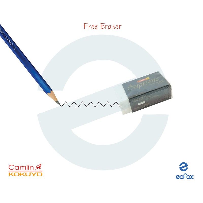 KOKUYO CAMLIN 10 Wooden Pencils Eraser Sharpener - Write Draw