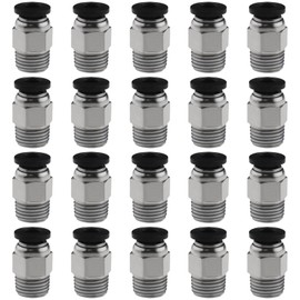 VGOL 20PCS PC4-M10 Male Straight Pneumatic PTFE Tube Push In Quick Fitting Connector Compatible with E3D V6 Long-Distance Bowden Extruder 3D Printer