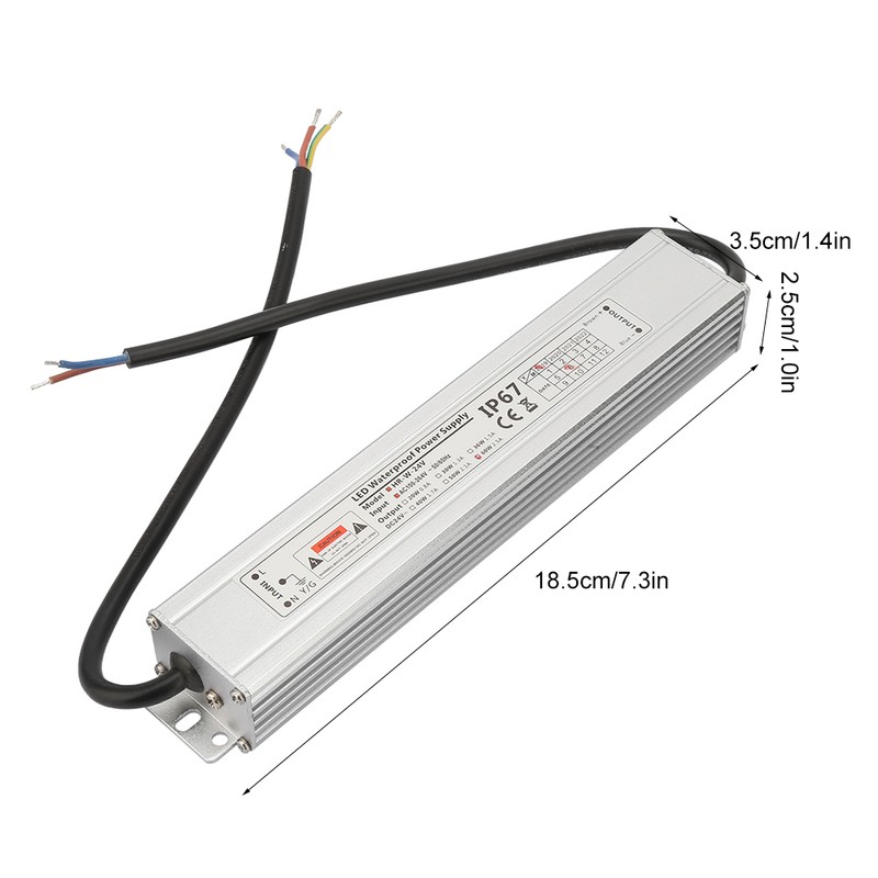IP67 Waterproof Aluminum Shell LED Power Supply Driver Transformer Output