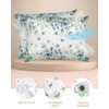 Wotrend Plant Standard Pillowcase Set of 2, Green Leaves Flowers