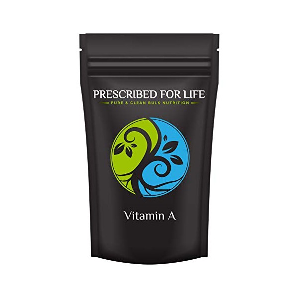 Prescribed For Life Vitamin A Powder | 500,000 IU Retinyl Acetate | Eye Health & Immune Support | Healthy Skin & Bones | Gluten Free, Vegan, Non GMO (2 oz / 56 g)