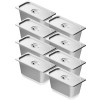 8 Pack 1/3 Size Hotel Steam Table Pan Anti-Jam Lid