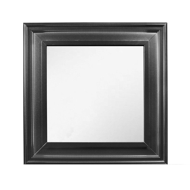 HomeRoots 38" Gray Square Wood Framed Accent Mirror