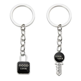 Lock and Key Keychain for Couples Matching Gifts Ideas Black Good Luck Keychains for Women Best Friend Birthday Gifts for Mens Key and Lock Key Ring for Mother Daughter BF and GF Matching Stuff
