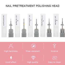 Manicure drill, nail rotary machine stainless steel foot nail drill, 5 pieces tungsten steel for nail art, polishing head, removing dead skin, nail drill set.
