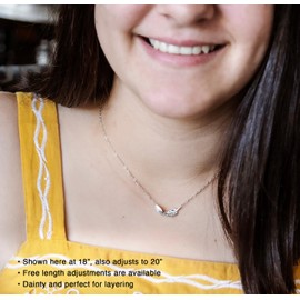 EFYTAL Friend Gifts for Women, Silver Plated Feather Friendship Necklace, Retirement Gifts for Women, Coworker Leaving Gift, Long Distance Relationship (Invisible Thread - Sterling Silver Plated)