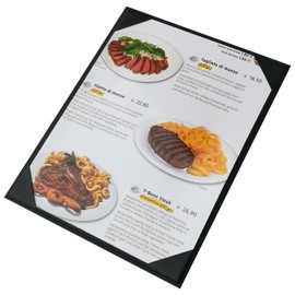 10 Pcs of Restaurant Menu Covers Holders 8.5 X 11 Inches,No Stitching,Single View,Sold by Case,with Clear PVC Sheets for Paper Protection