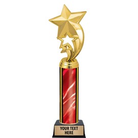 11.75" Red Star Rocket Trophies - Customized Star Rocket Trophy Awards
