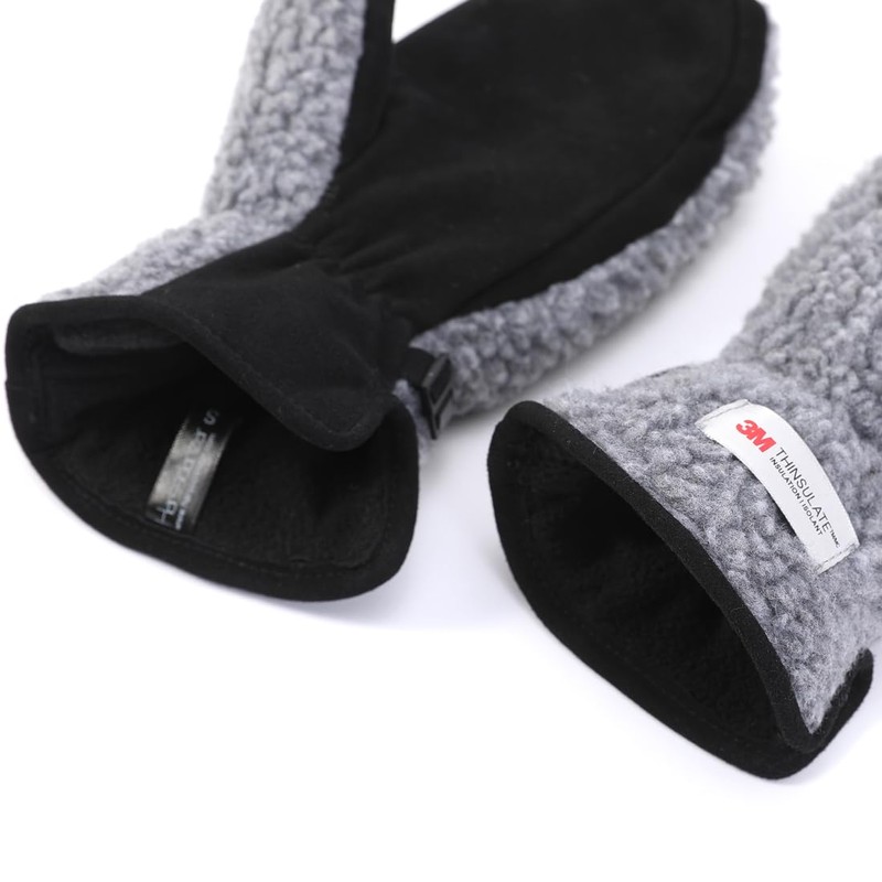 Harssidanzar Womens Winter Sherpa Mitten Warmth Thinsulate Lined with Finger
