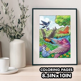 Crayola Bird Coloring Book, 40 Premium Adult Coloring Pages, 8.5 x 10, Stress Relieving Coloring, Mindfulness Activity for Adults, Gifts