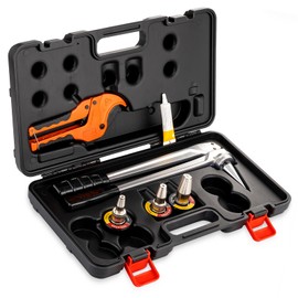 REDLOONG PEX Expansion Tool Kit, Manual PEX-A Expansion Tool with 1/2", 3/4", 1" Expander Heads, Compatible with Uponor ProPEX, ASTM F1960 Standard – Includes Pipe Cutting Tool for Radiant Heating