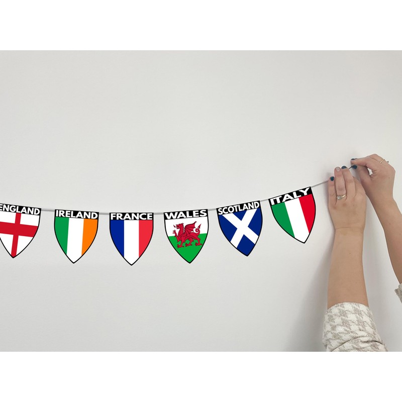 AK Giftshop Six Nations Rugby Flags Decorations Party Pack With