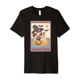 Summerween Hot Goth Summer Funny Cute Witch Tarot Card Premium T-Shirt