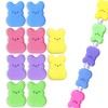 10CS Easter Bunny Silicone Beads, Colorful Rabbit Shaped Silicone Focal