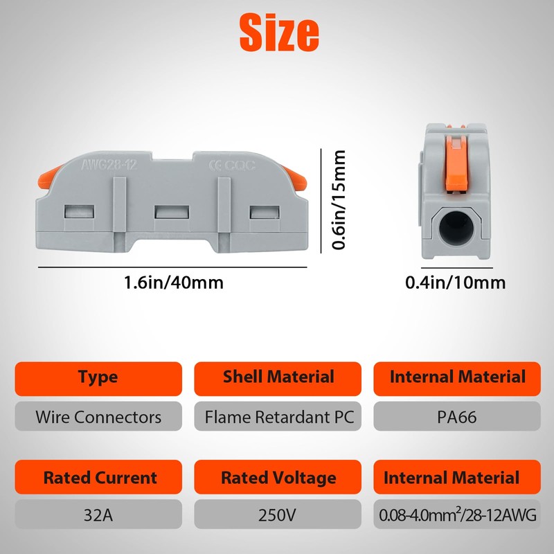 Linkstyle Lever Wire Connectors Kit, 50 Pcs Wire Nuts, Electrical
