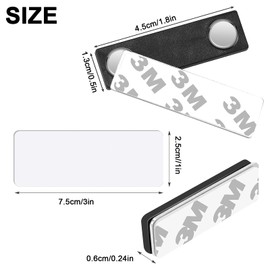 50 Pack Reusable Magnetic Name Tags, 3X1Inch Name Badge Magnets, Name Tag Magnet Backs with 2 Extra-Strong Magnets, Write On Magnets Sticker for Office, Classroom, Whiteboards, Fridge