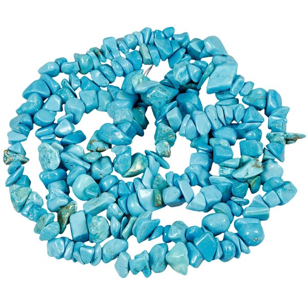 Mookaitedecor Howlite Turquoise Blue Loose Stone Beads Decorative Polished Irregular Stones for DIY Necklace Healing Bracelet Jewelry Making