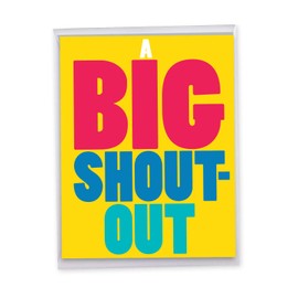 NobleWorks Jumbo Humorous Congratulations Paper Card 8.5 x 11 Inch with Envelope (1 Pack) Big, Jumbo Congats, Good Luck A Big Shout-Out J8228CGG