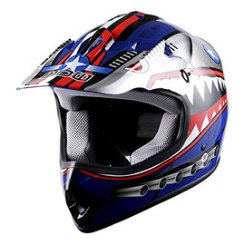 WOW Youth Kids Motocross BMX MX ATV Dirt Bike Moutain Helmet Shark Blue