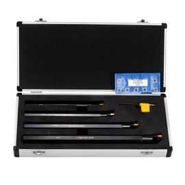 OSCARBIDE Indexable Boring Bar Set 4 Pieces,1/2"x7",5/8"x8",3/4"x10",1"x12"Right-Hand Sclcr Boring Bars with 14 Pieces CCMT09T304(CCMT32.5) Carbide Inserts