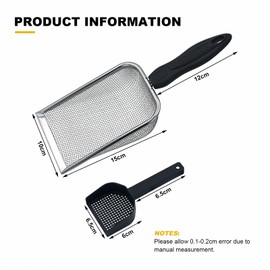 Episkey 3 Pcs Litter Scoop Reptile Sand Scoop Hamster Sand Bath Scoop Stainless Steel Mesh Sand Sifter for Hamster Reptile Gecko Lizard Spider Snake Tortoise (3)