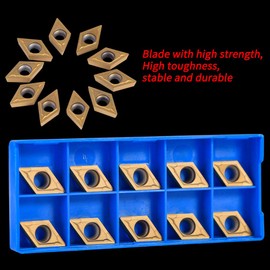 Akozon CNC Carbide Tips Inserts 10pcs Blade Cutter Lathe Lathe Tool with Box