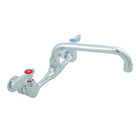 BK Resources WorkForce Standard Duty 8 inch On Center Splash Mount Faucet with 8 Inch Swing Spout