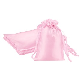 PATIKIL 4 x 6 Inch Satin Bags with Drawstring, 3 Pcs Silk Drawstring Gift Bags Wedding Favor Pouch for Jewelry Candy Christmas Party Graduation Birthday Easter, Pink