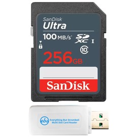 SanDisk 100MB/s SD Ultra 256GB Class 10 SDXC Memory Card SDSDUNR-256G-GN3IN - Bundle with 1 Everything But Stromboli Multi-Slot Memory Card Reader