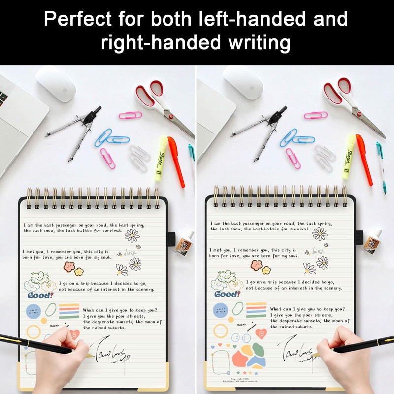 Mousbull Top Spiral Notebook, A4 Hardcover Top Bound Steno Pads,