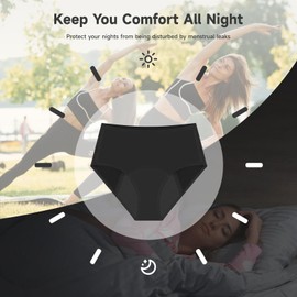 Incontinence Underwear for Women Washable Leak Proof Underwear High Waist Bladder Leak Underwear for Women Incontinence Postpartum Leakage Protective 50ML to 100ML, Medium