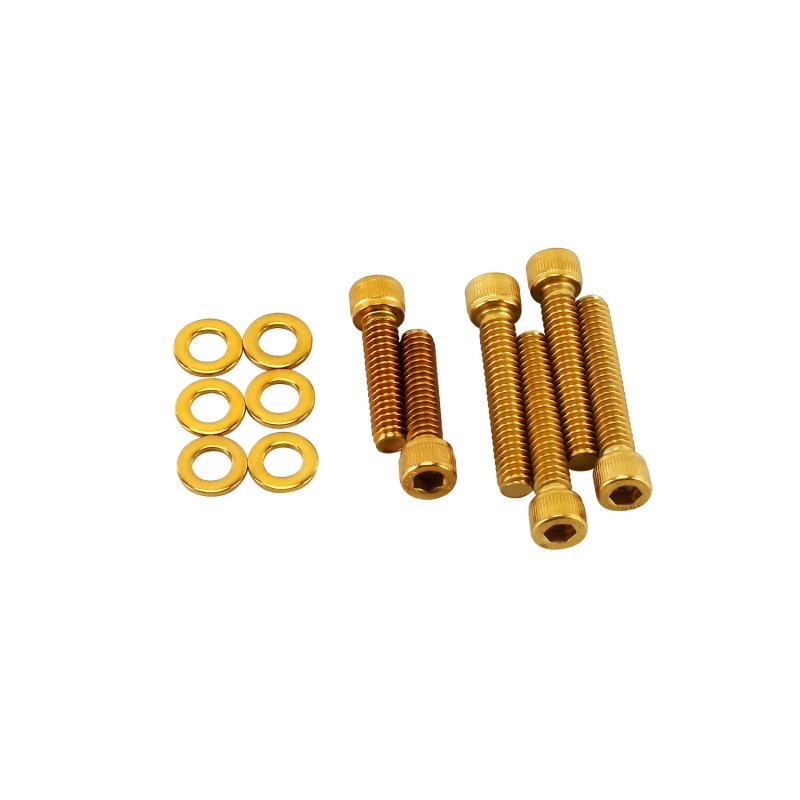 POWERJAMES 6pcs Gold Transmission covers bolt kit for Harley 06-24
