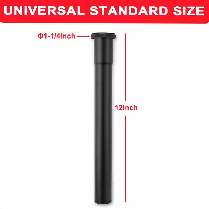 1-1/4 O.D x 12" Brass Slip Joint Extension Tube, Heavy