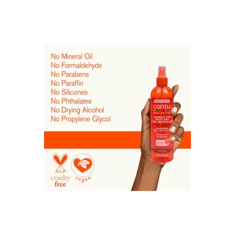 Cantu Comeback Curl Next Day Curl Revitalizer, 12 Fluid Ounce