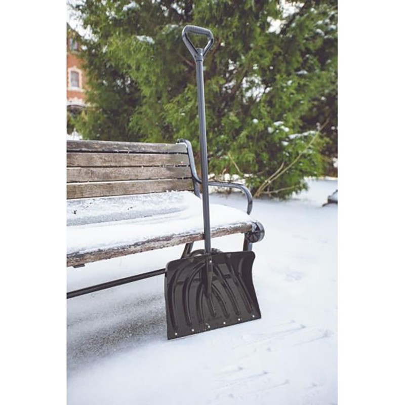 Suncast 20" Ergonomic Snow Shovel Pusher with Graphite Blade, Green