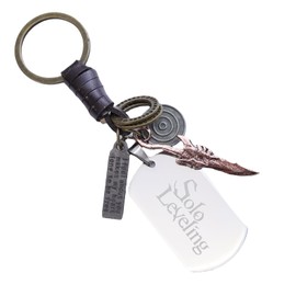 MYAROMA FINDINGS 1pc Solo Level Guild Badge Stainless steel Keychain, Steel4