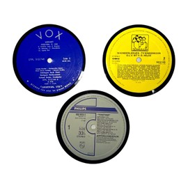 Vinyl Coasters Set of 10 Real Vinyl Records in Random Design