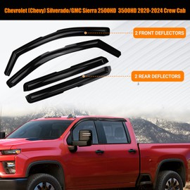 in-Channel Rain Guards Compatible with 2020-2025 Chevy Silverado & GMC Sierra 2500HD/3500HD Crew Cab, Side Window Visors Window Deflectors for Silverado & Sierra Exterior Car Accessories, 4Pcs/Set