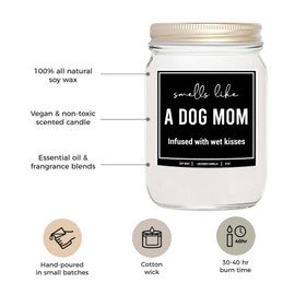 You Nique Designs Dog Mom Gifts for Women, Fur Mom Candles Soy Wax 8oz, Surprise for Puppy Moms - Golden Retriever, Beagle, Black Lab Gifts - Dog Theme Candles for Women (Lavender & Vanilla)