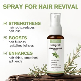 Rosemary Oil Hair Growth Spray, Thickening Hair & Scalp Serum, Nourishing Formula with Castor, Batana, Biotin for Hair Growth, Promotes Fuller Follicles for Women & Men – All Hair Types (2 Oz, 1 Pack)