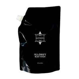 Mannisons Body Wash, Sea-Drift Aroma, 32 oz, Refill Pouch, Nourish and Softens Skin, Luxurious Scent of Sea Salt, Sage, Driftwood, Rich Lather